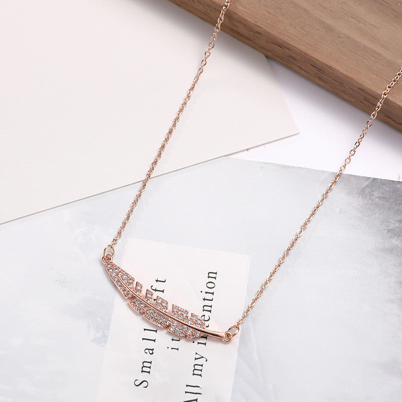 European And American Fashion Accessories Feather Necklace