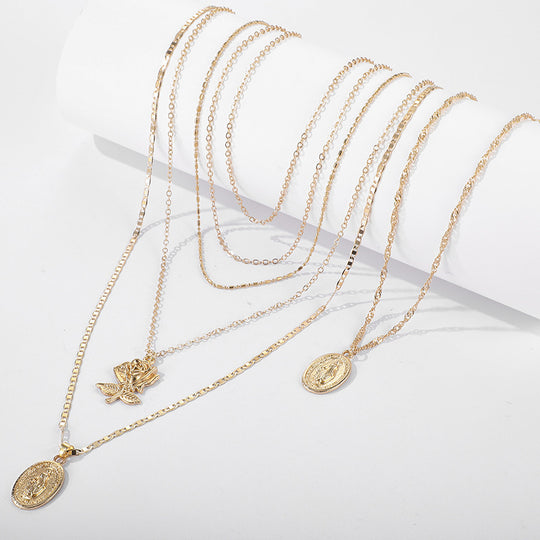 New European And American Accessories Fashion Rose Claw Diamond Pendant