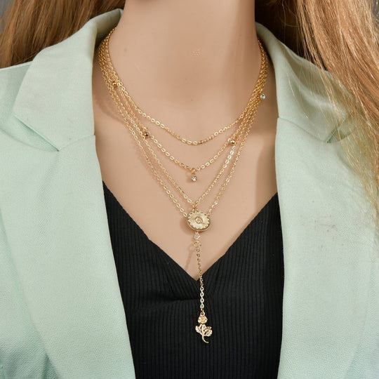 New European And American Accessories Fashion Rose Claw Diamond Pendant