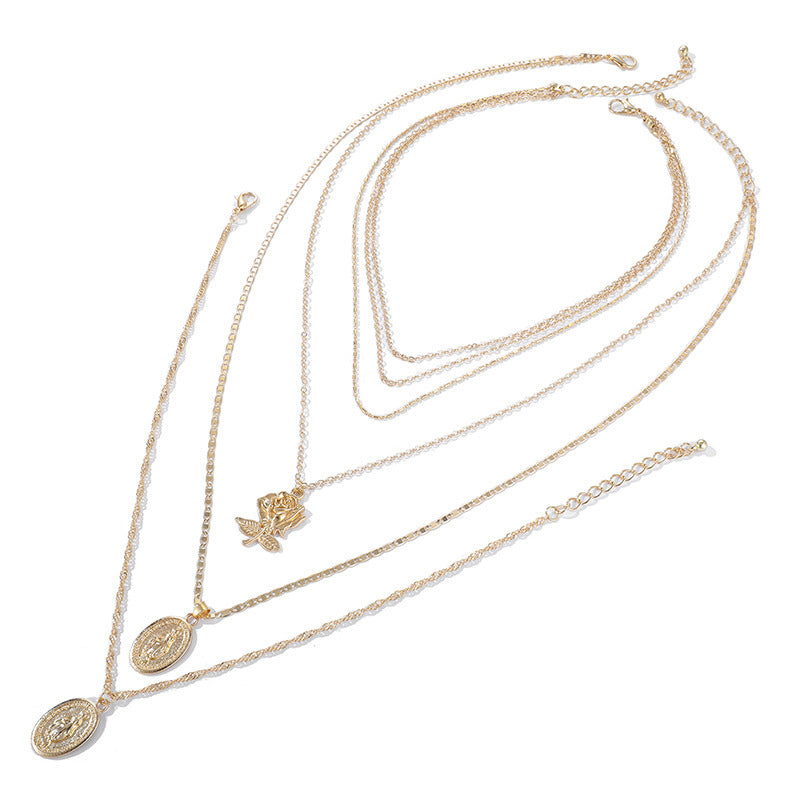 New European And American Accessories Fashion Rose Claw Diamond Pendant