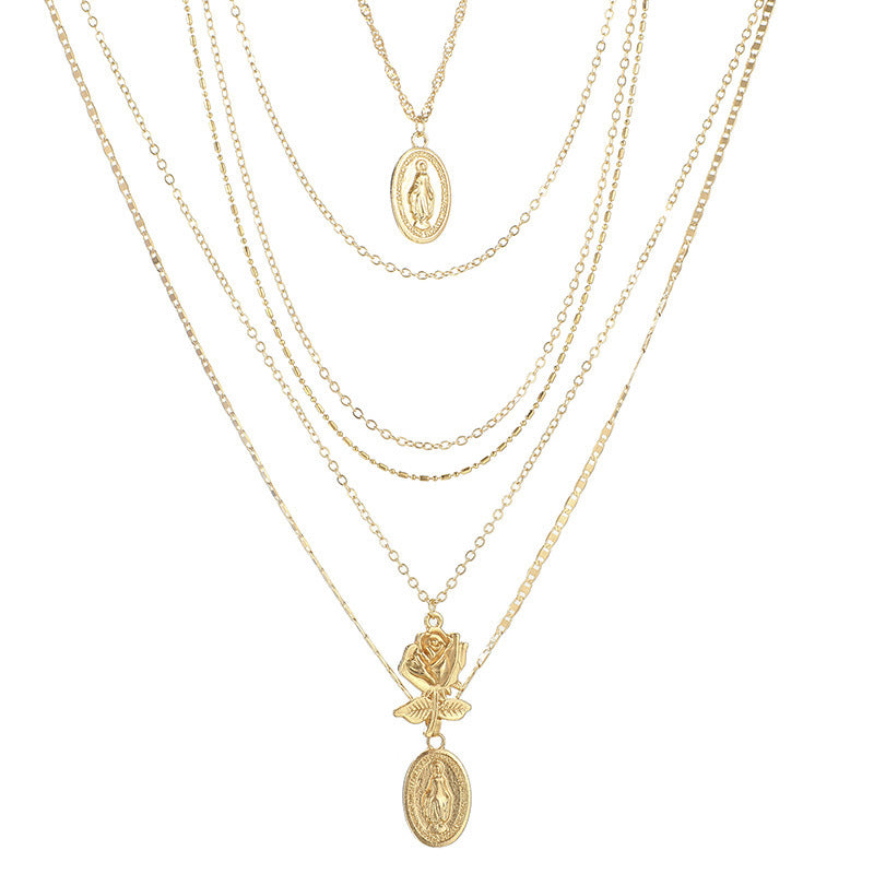 New European And American Accessories Fashion Rose Claw Diamond Pendant