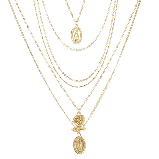 New European And American Accessories Fashion Rose Claw Diamond Pendant