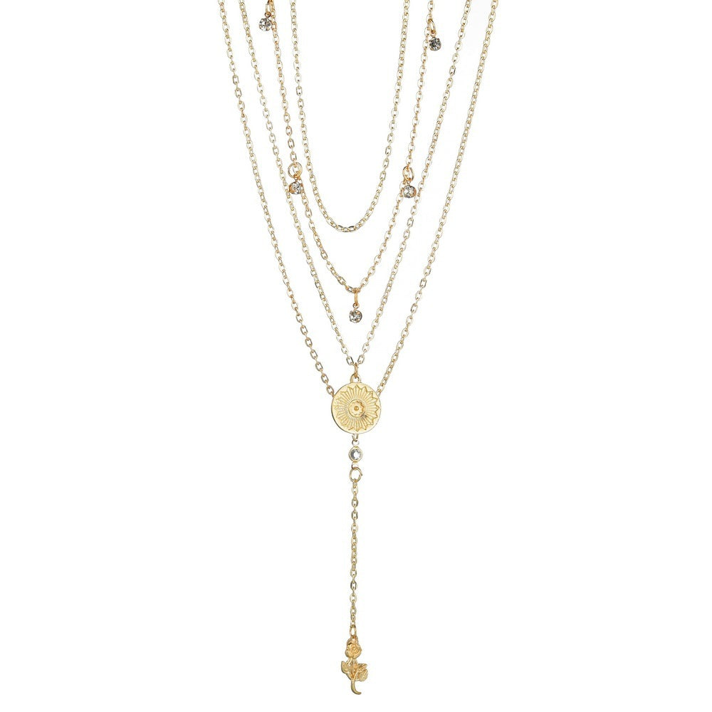 New European And American Accessories Fashion Rose Claw Diamond Pendant